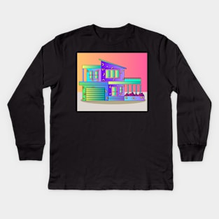 Illustration Dream House Villa Color Effects Kids Long Sleeve T-Shirt